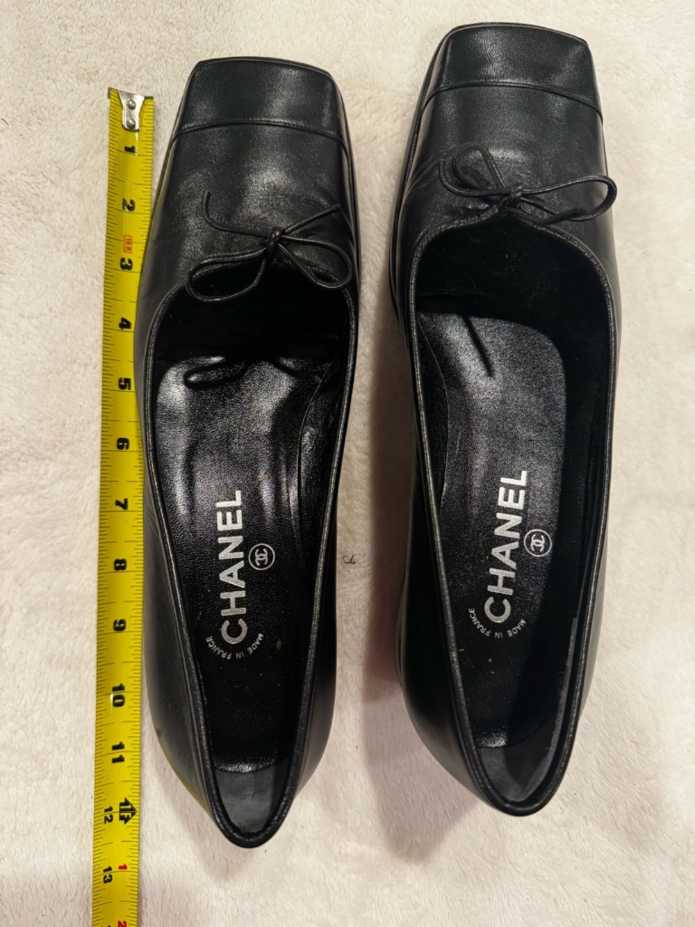 Banana Republic Black Leather Square-Toe Ballet Flats